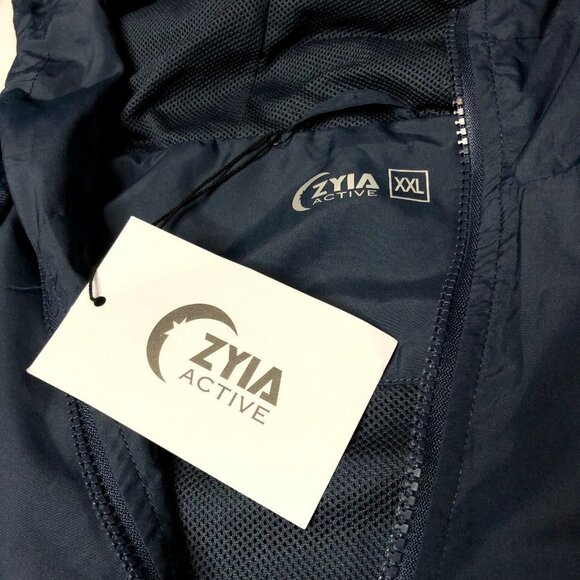 Zyia Active NWT Navy Rainbow Bomber Hooded Full Zip‎ Jacket Size XXL - Picture 3 of 13
